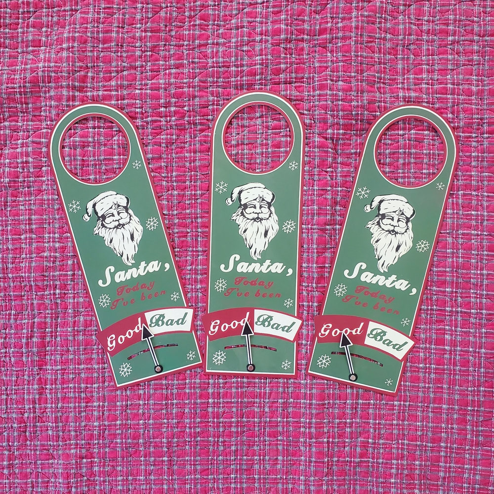 Festive Santa Door Hangers - Green and Red